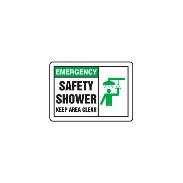 Accuform Accuform Emergency Sign, Safety Shower Graphic, 10inW x 7inH, Adhesive Vinyl MFSD931VS - main